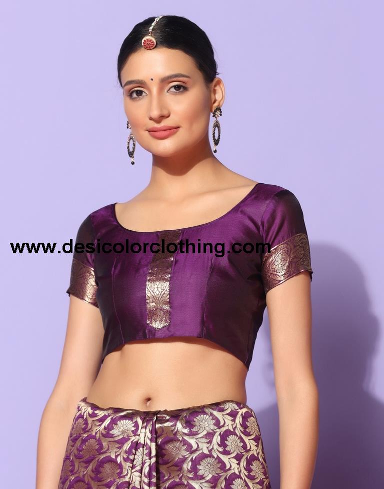 Purple Weaving Silk Saree