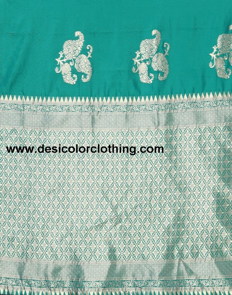 Rama Green Banarasi Silk Saree
