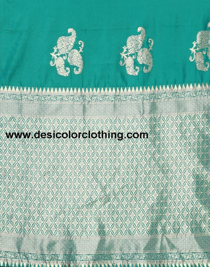 Rama Green Banarasi Silk Saree