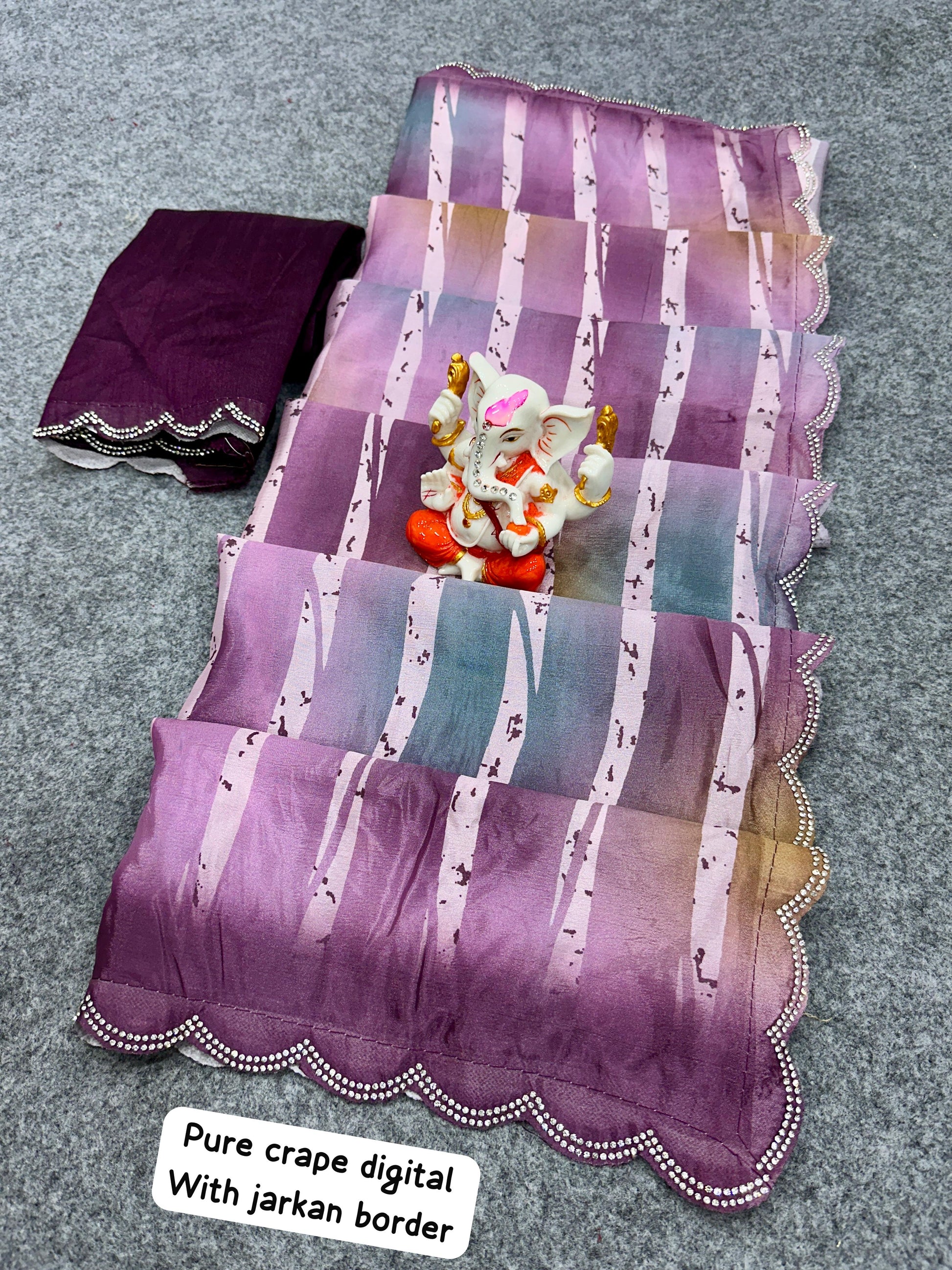Product Image - Elegant Designer Wedding Saree | Georgette Fabric with Digital Print & Embroidery