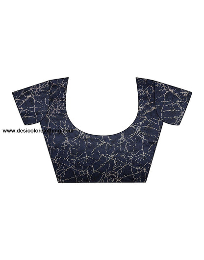 Blue Georgette Printed Saree