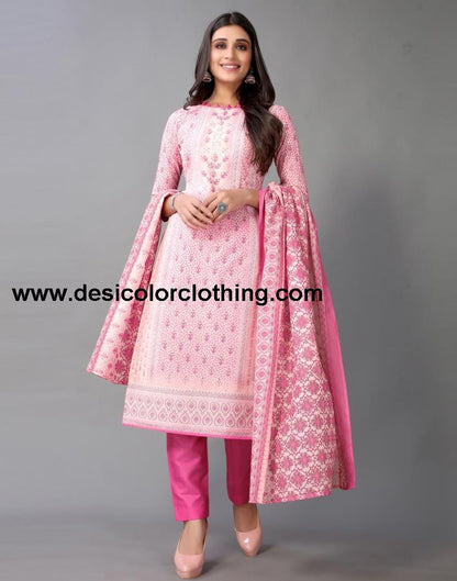 Printed Cotton Unstitched Salwar Suit Material