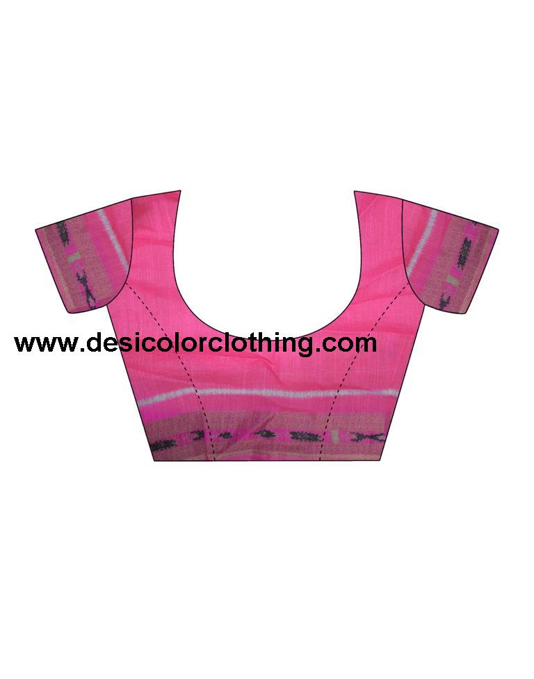 Pink Linen Printed  Saree