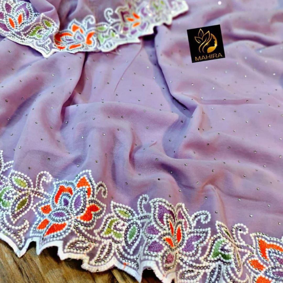 Product Image - Designer Georgette Saree - Perfect Festive and Wedding Attire