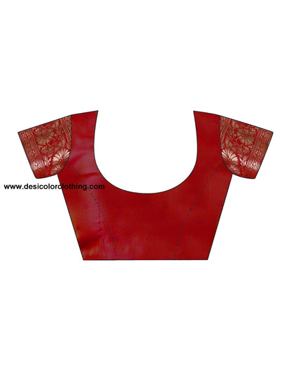 Red Jacquard Silk Saree