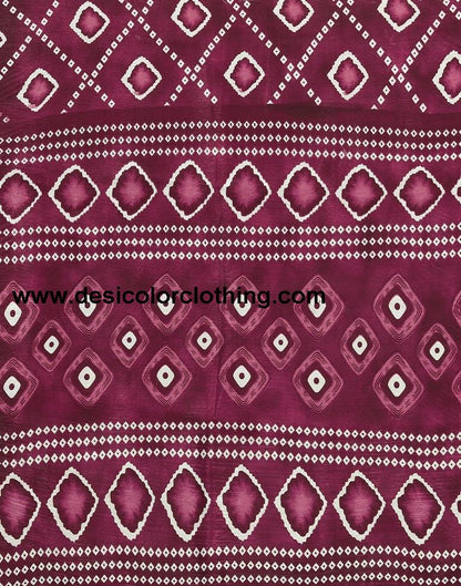 Wine Cotton Saree