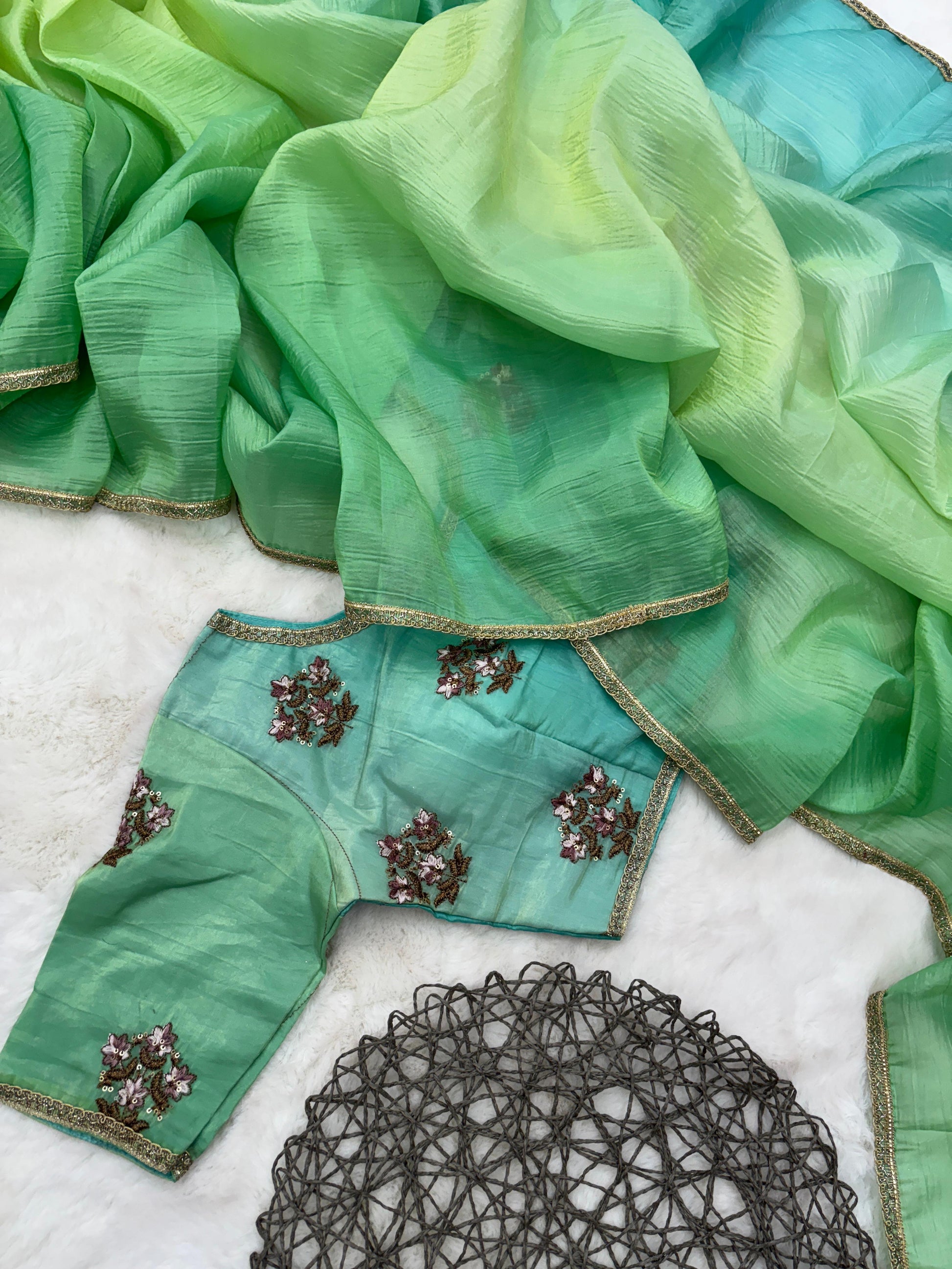 Product Image - Magic Soft Designer Fendy Crush Silk Saree - Festive Ethnic Wear