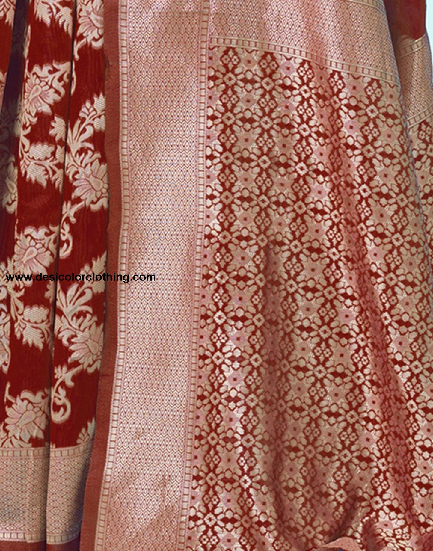 Red Jacquard Silk Saree