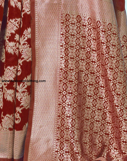 Red Jacquard Silk Saree