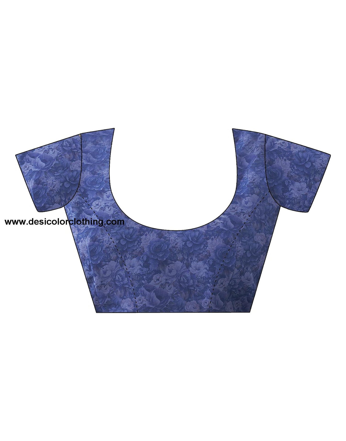 Blue Printed Georgette Saree