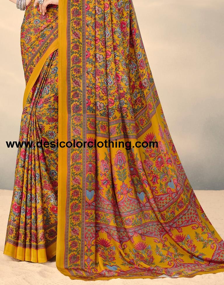 Turmeric Yellow Silk Saree