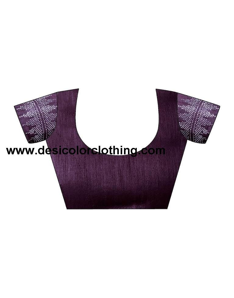 Deep Purple Chiffon Plain Saree