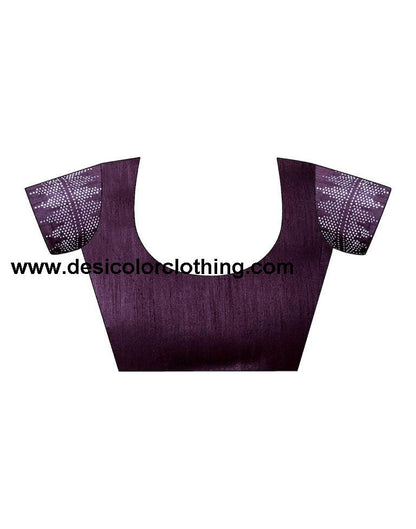 Deep Purple Chiffon Plain Saree
