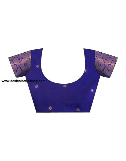 Blue Banarasi Silk Woven Saree