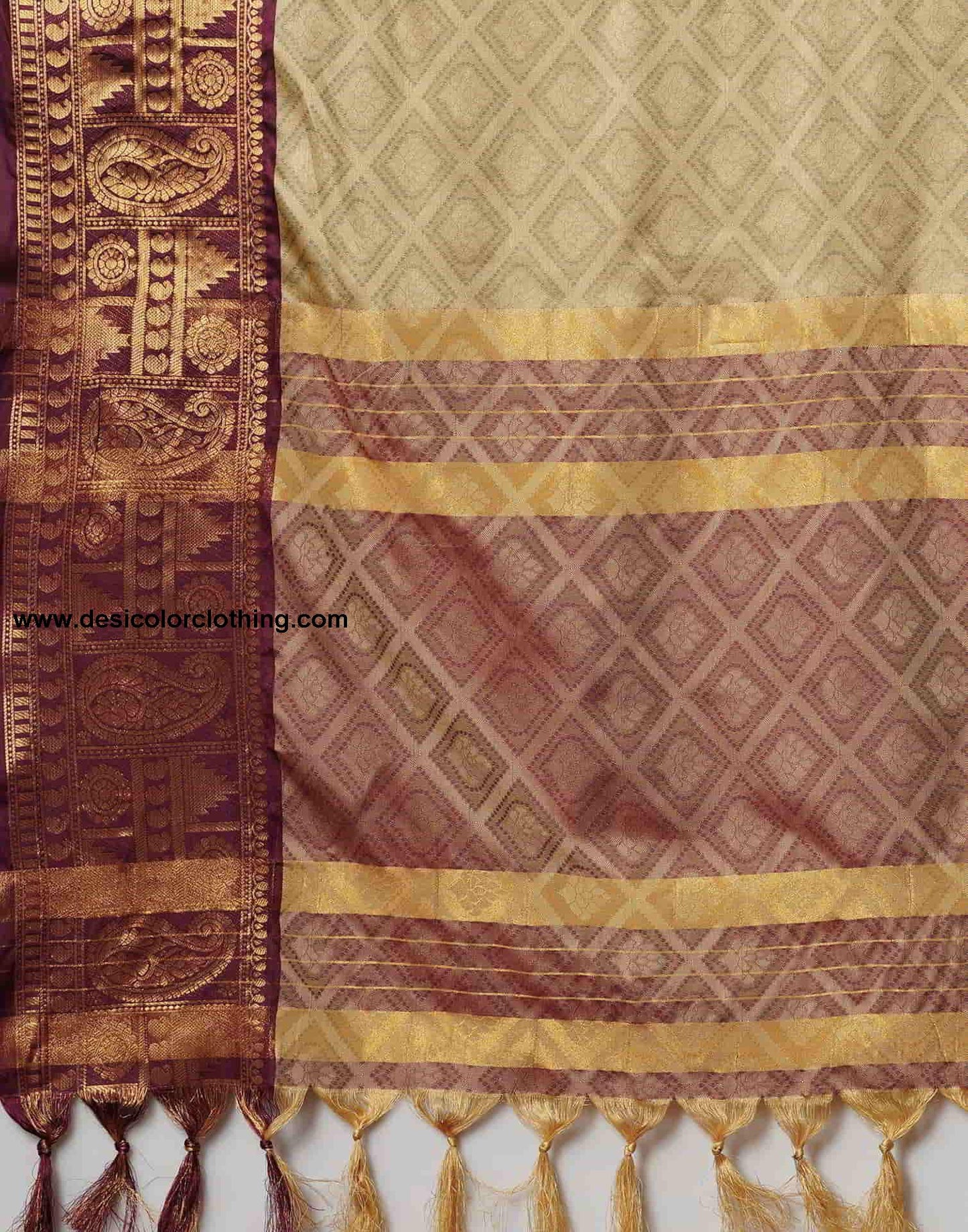 Brown Banarasi Silk Woven Saree