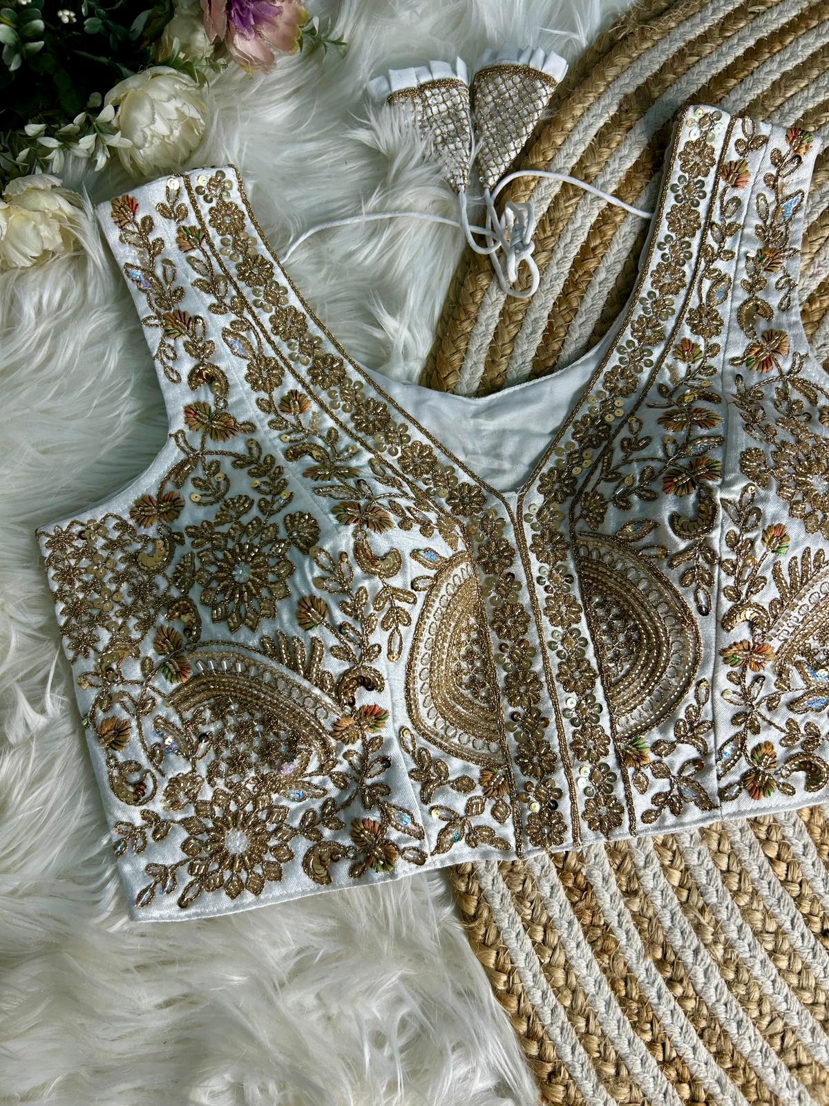 Product Image - Designer Bridal Blouse with Heavy Handwork