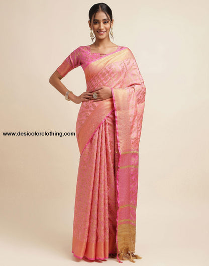 Rose Pink Silk Saree