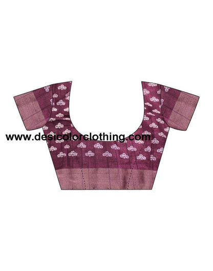 Wine Silk Printed Saree