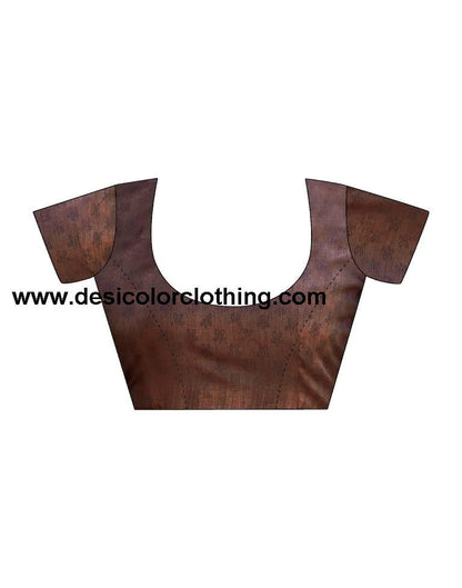 Brown Silk Printed Sarees