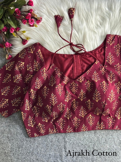 Product Image - Pure Ajrakh Cotton Halter Neck Blouse