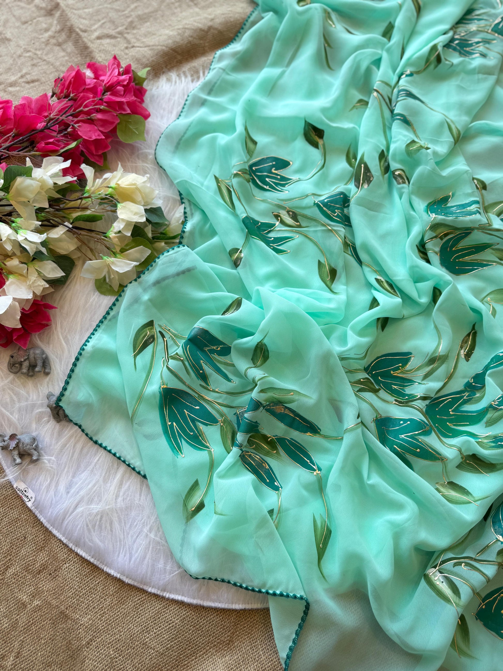 Product Image - Elegant Designer Georgette Saree
