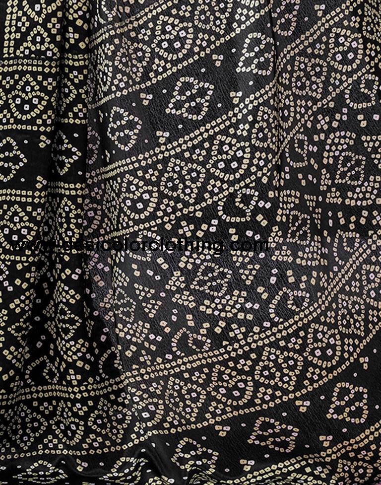Black Silk Bandhani Saree
