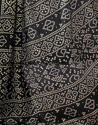 Black Silk Bandhani Saree