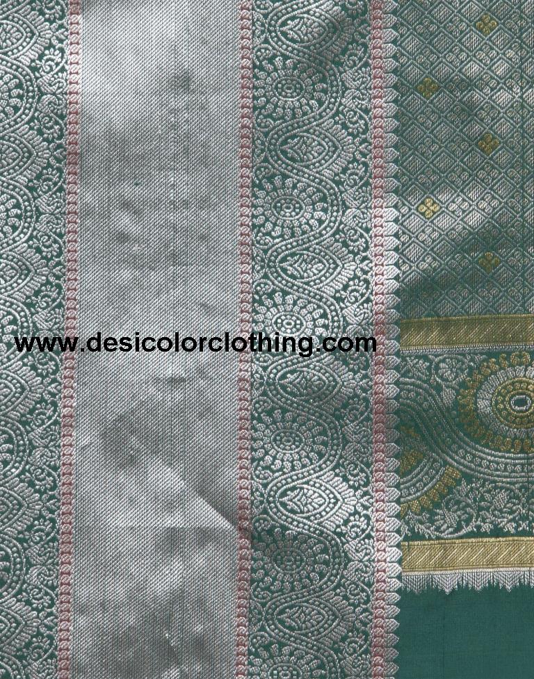 Sacramento Green Coloured Poly Silk Jacquard Saree | SLV1828S138
