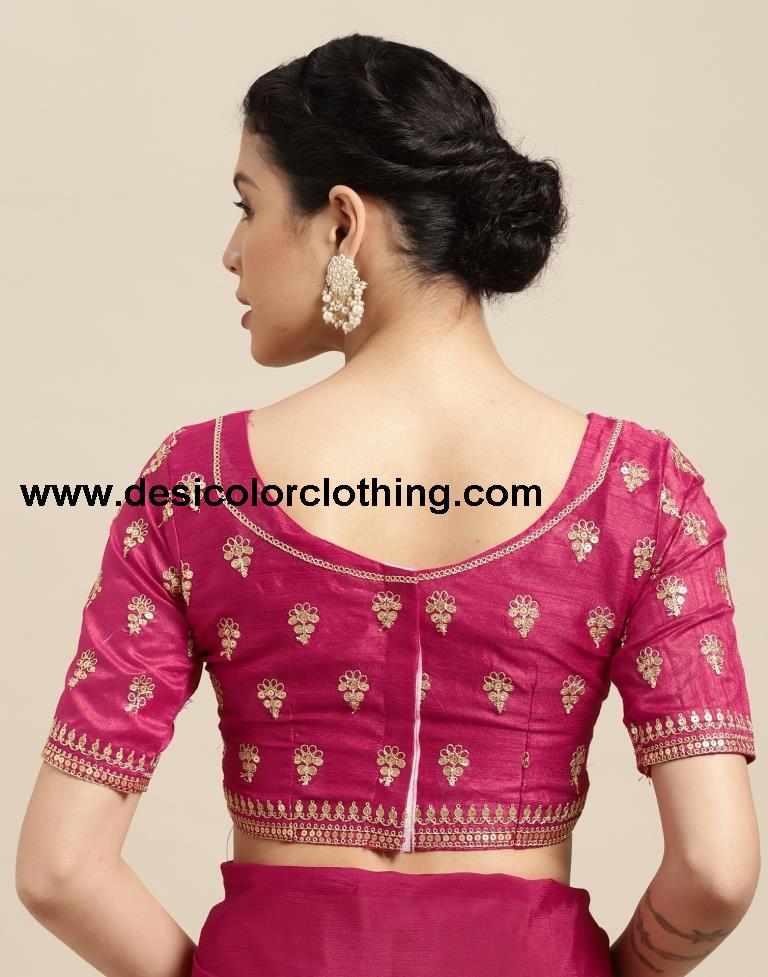 Cherry Pink Silk Saree