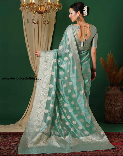 Blue Banarasi Silk Woven Saree