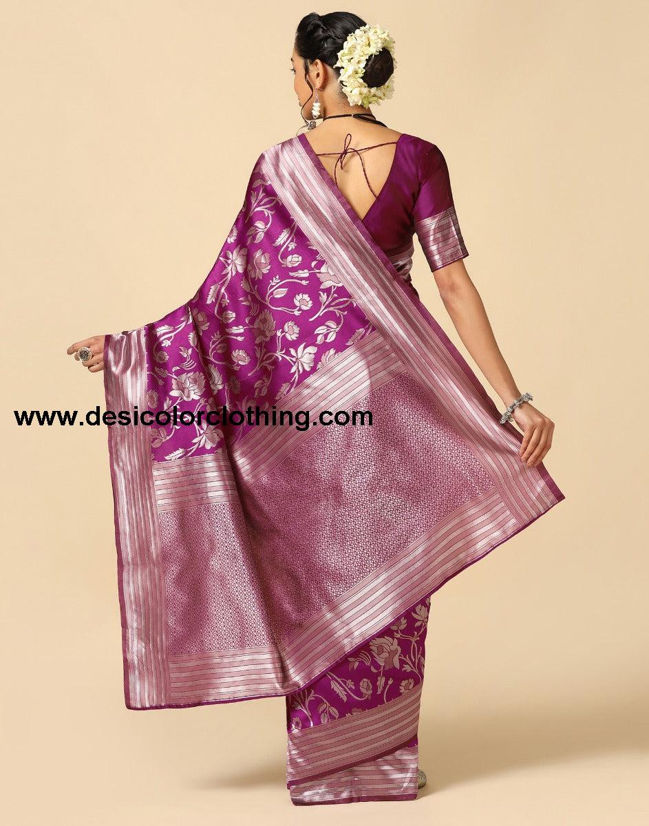 Wine Silk Saree