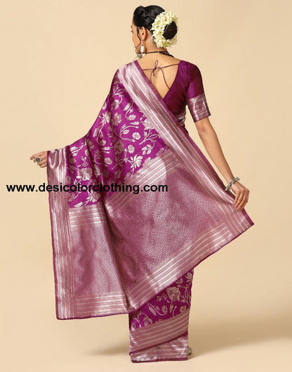 Wine Silk Saree