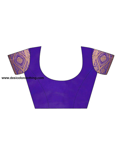 Blue Banarasi Silk Woven Saree