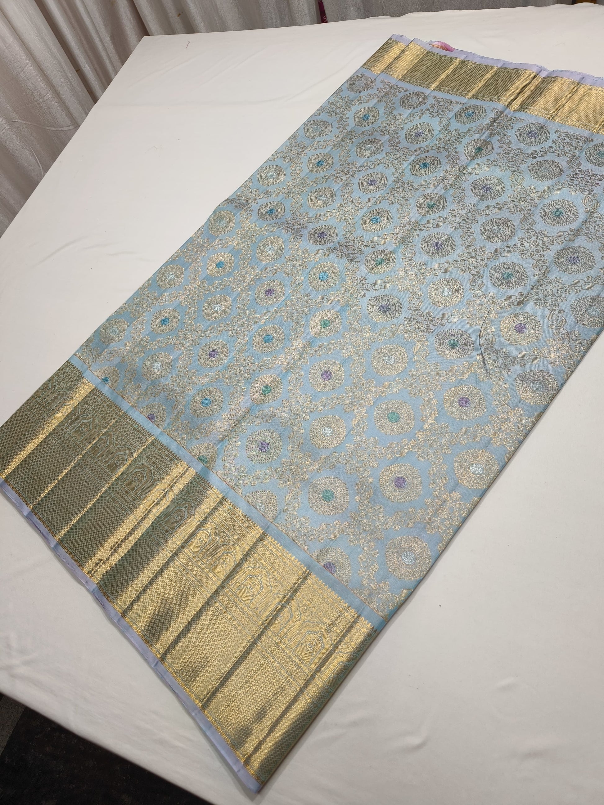 Product Image - Designer Kanjeevaram Saree with Zari Buttas