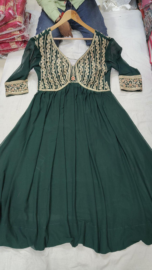 Product Image - Premium Designer Faux Georgette Gown for Women - Ethnic & Festive Wear