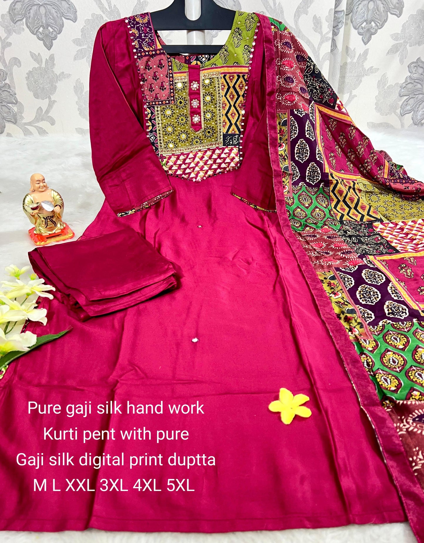 Product Image - Designer Gajji Silk 3-Piece Suit Set – Perfect for Weddings & Festivals