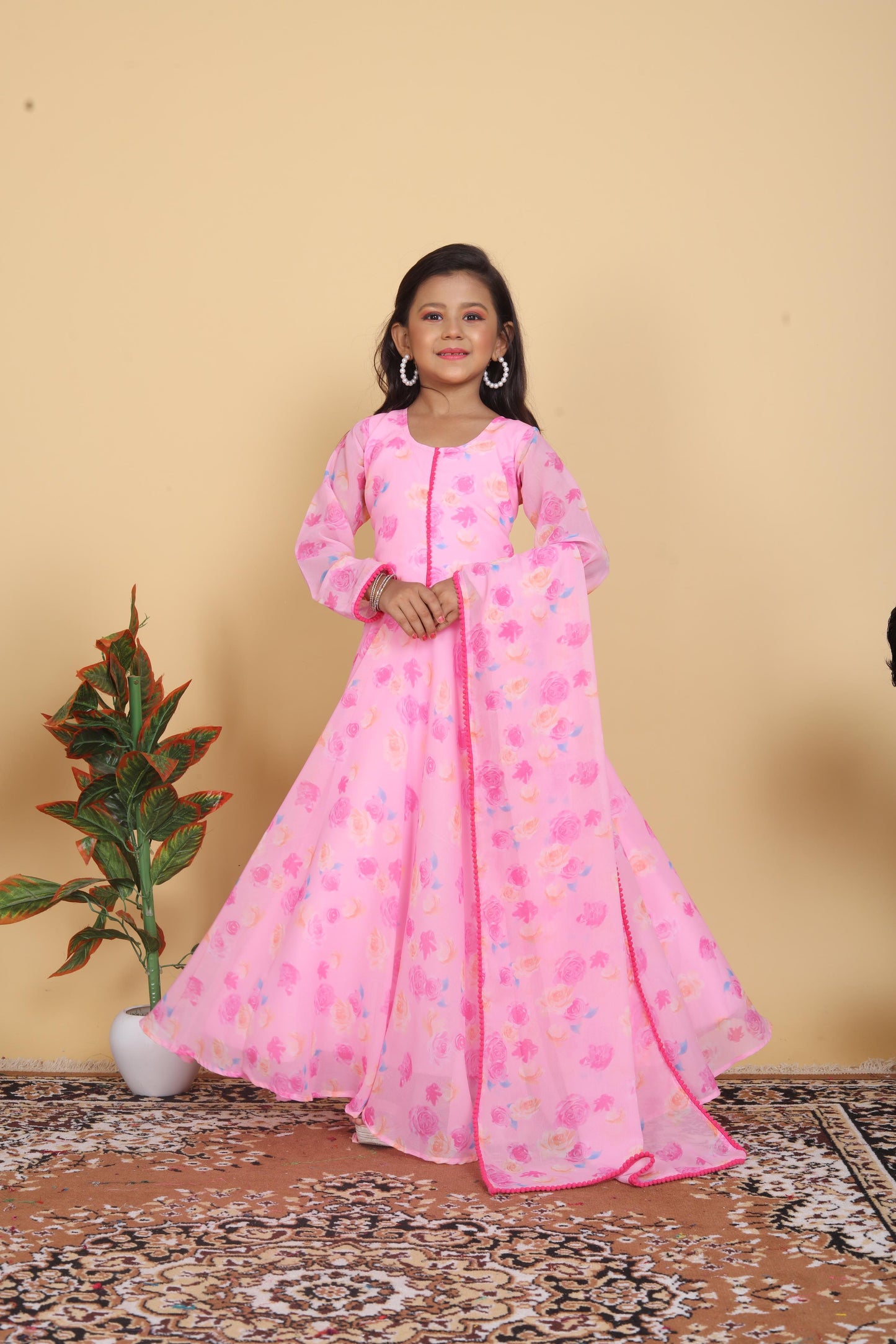 Product Image - Beautiful Kids Gown Set - Heavy Fox Georgette