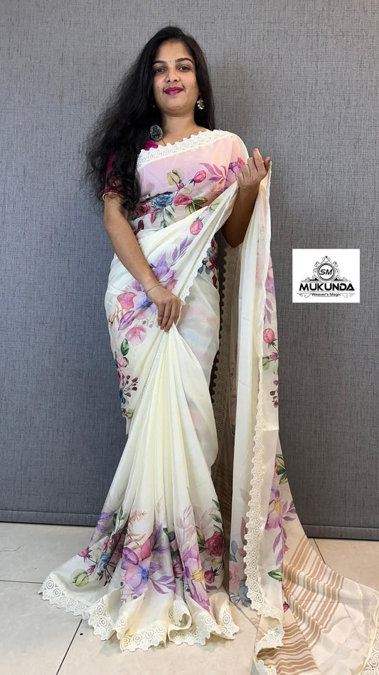 Product Image - Exquisite Designer Saree with Prizam Print and Dual Sequence Embroidery