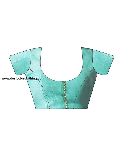 Blue Net Plain Saree