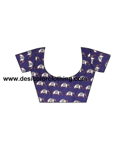 Torquise Blue Coloured Poly Silk Digital Printed Partywear saree