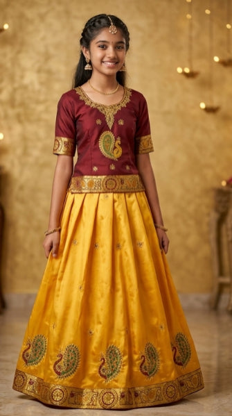 Product Image - Exquisite Handcrafted Traditional Lehengas for Girls - 1
