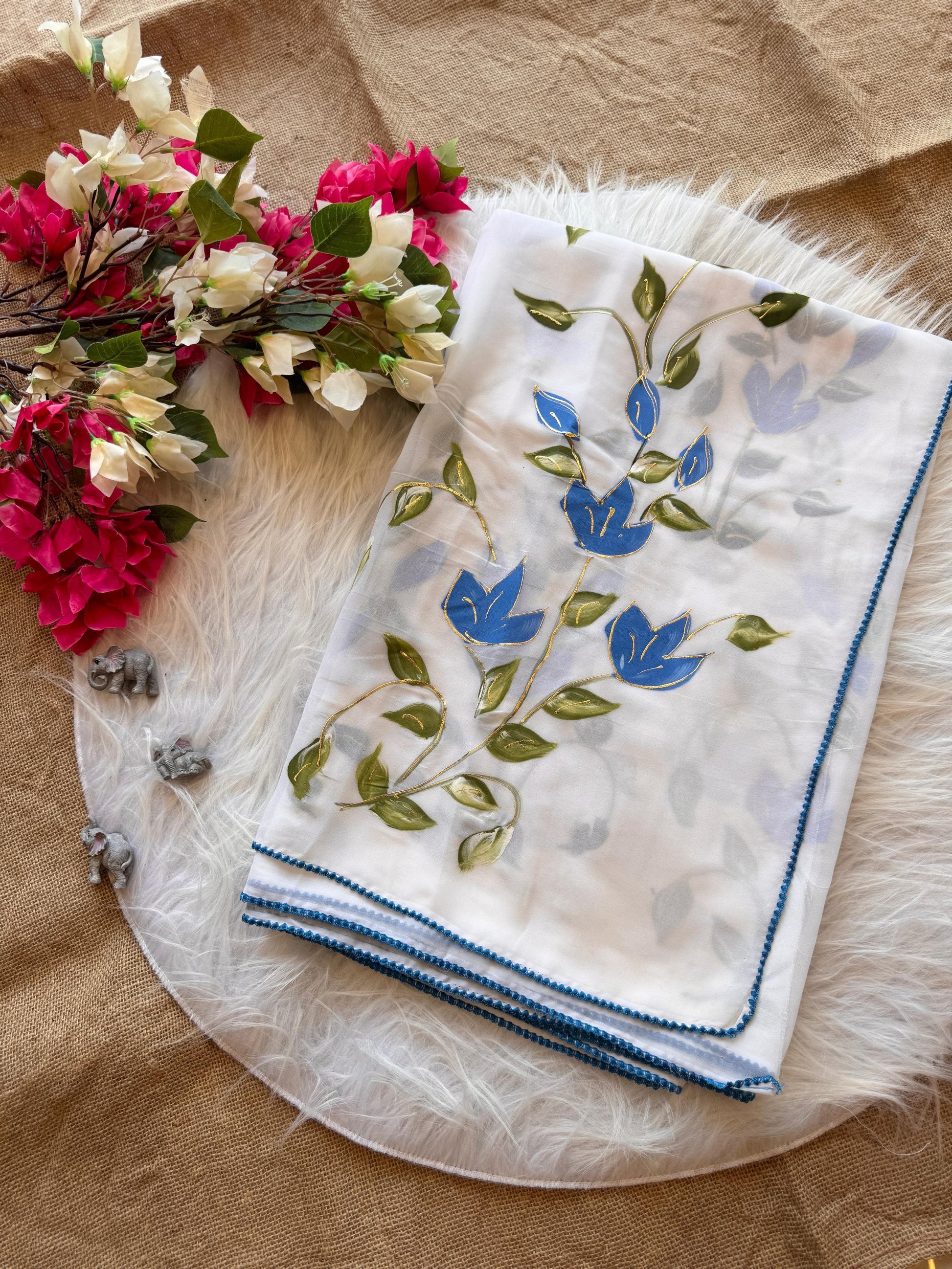 Product Image - Elegant Designer Georgette Saree
