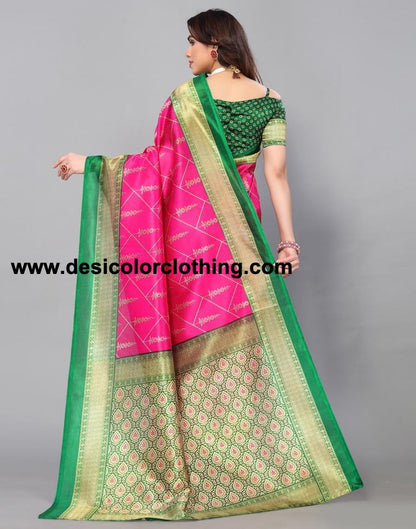 Pink Banarasi Silk Saree
