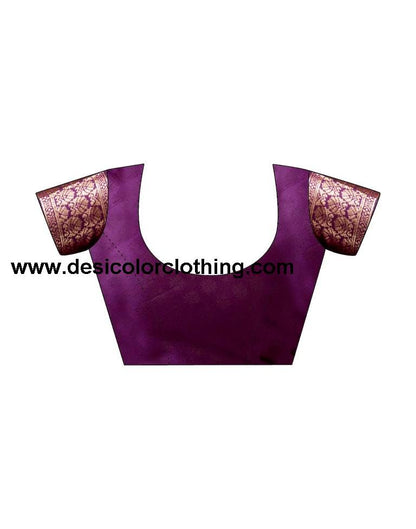 Dark Purple Silk Banarasi Saree