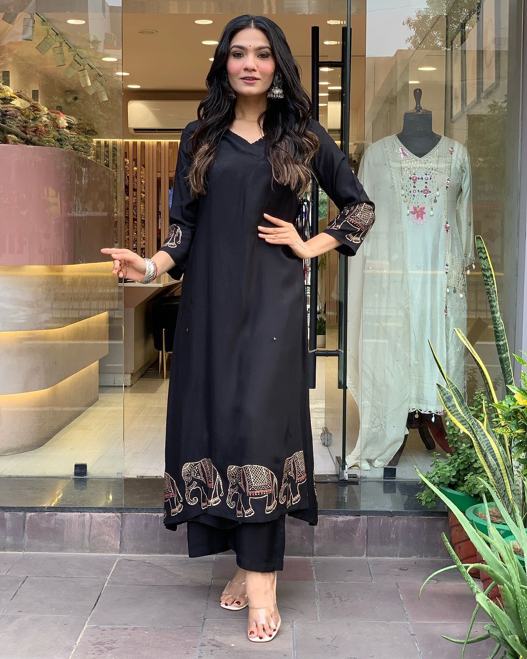 Product Image - X-Lady Festive 2025 Collection: Black Elephant Heavy Suit Set