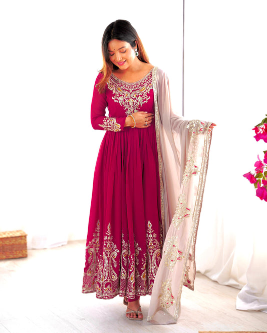 Product Image - Heavy Designer Party Wear Georgette Gown with Dupatta