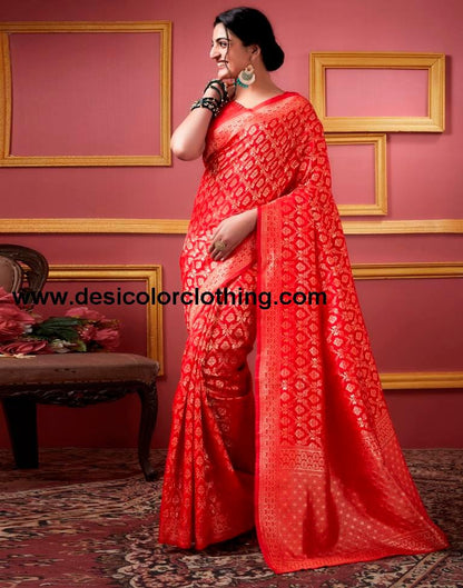 Red Banarasi Silk Saree