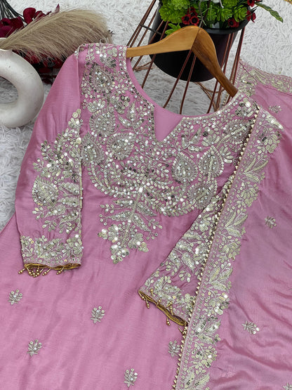 Product Image - Elegant Designer Georgette Saree with Heavy Embroidery - Festive Wear