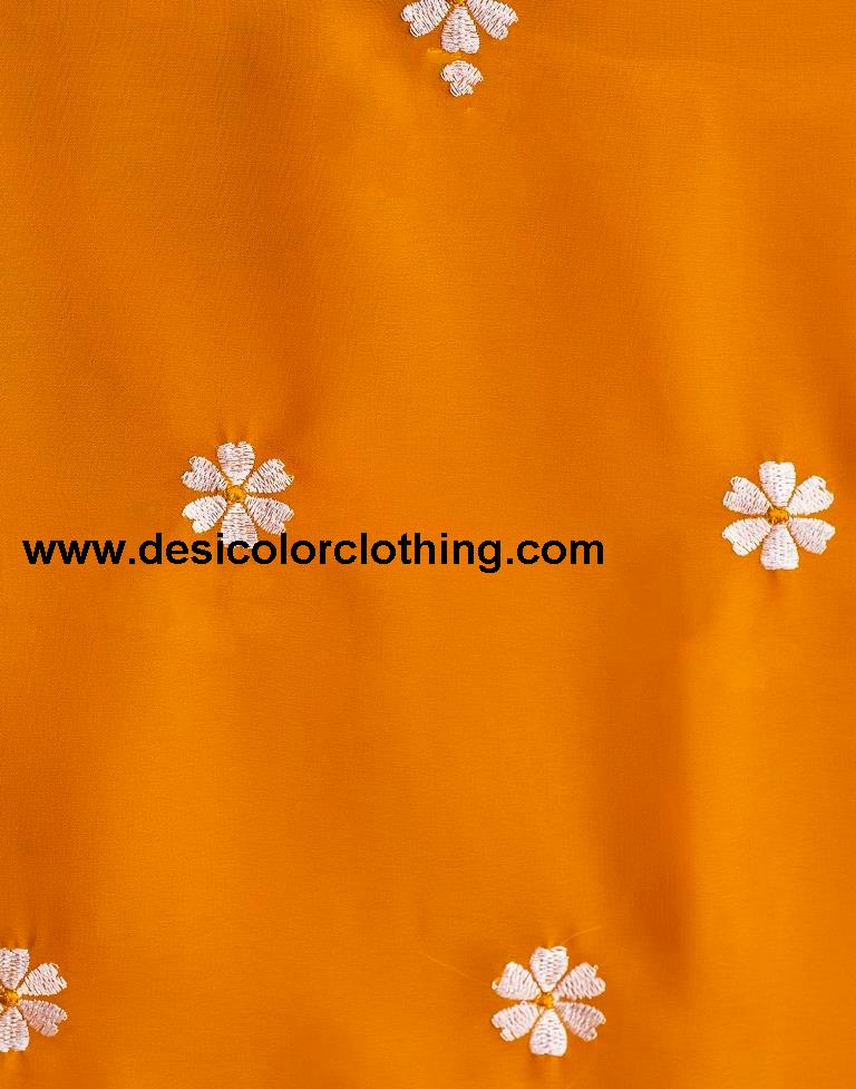 Turmeric Georgette Embroidery Saree