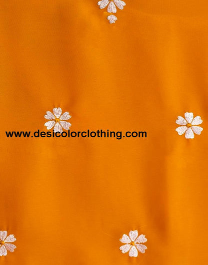 Turmeric Georgette Embroidery Saree